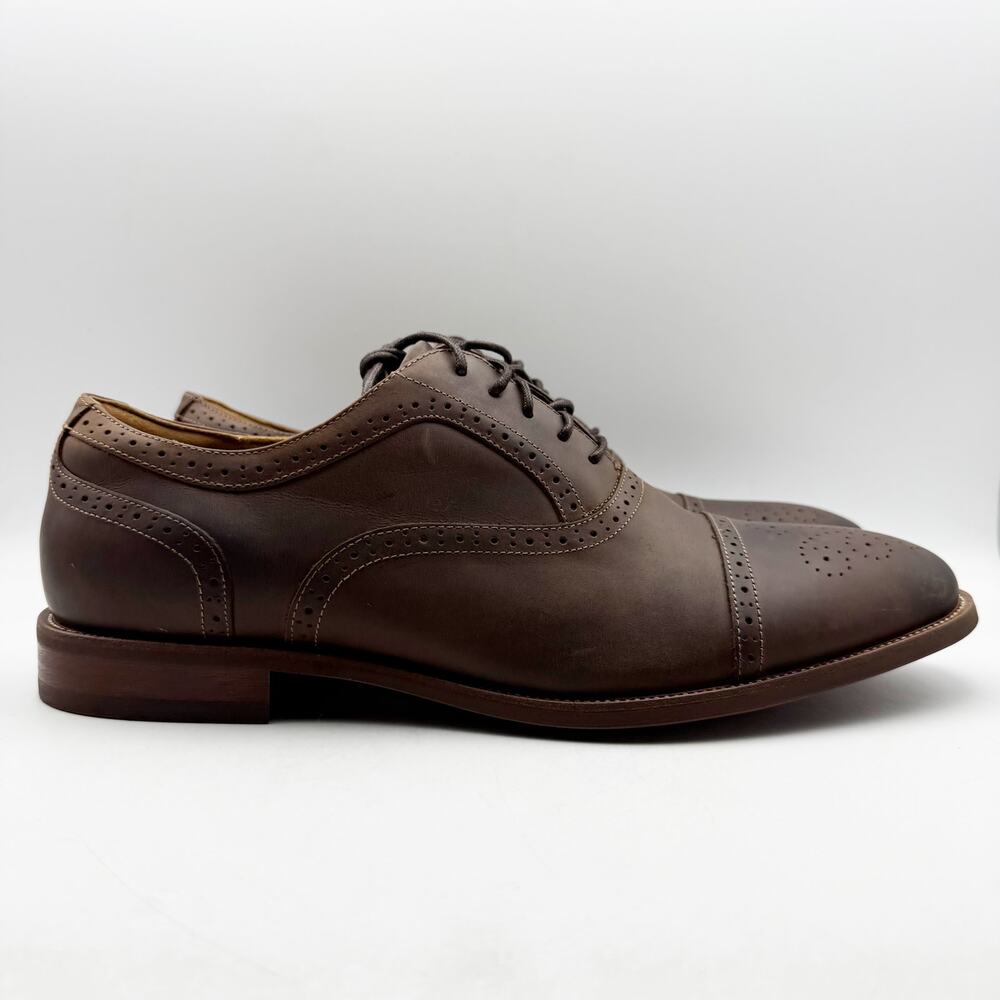 Florsheim Mens Cap Toe Bal Oxford Shoe Size 14M Brown Leather Lace Up NWOB - Picture 3 of 13